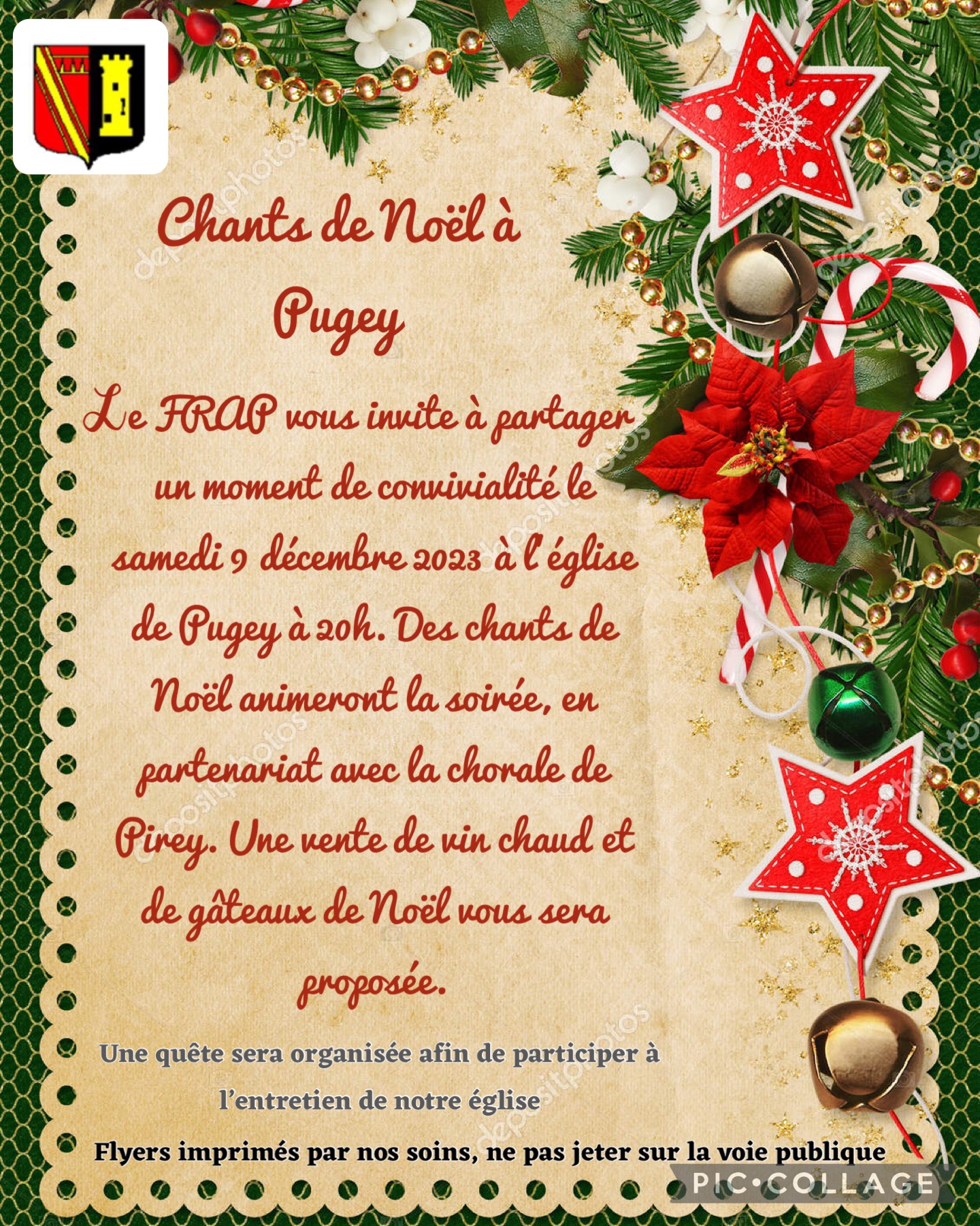 Chants de Noël à Pugey – 9 décembre à 20h • Commune de Pugey