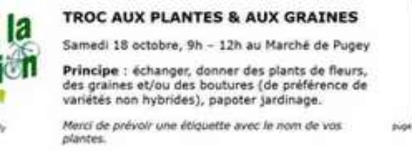 TROC AUX PLANTES ET AUX GRAINES